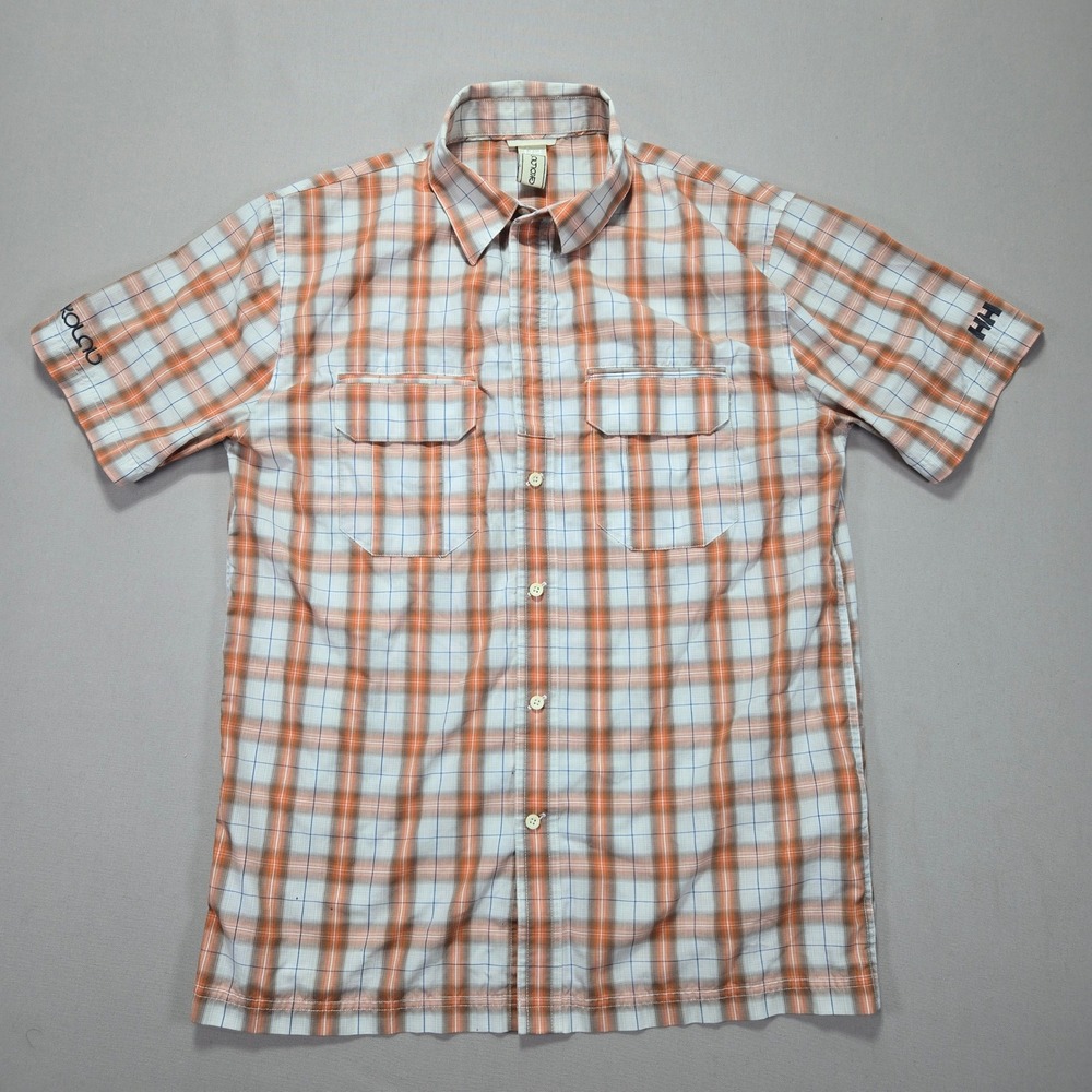Helly Hansen Ekolab Plaid‎ Short Sleeve Button Up Shirt Mens Medium